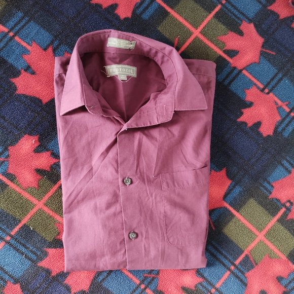 Protocol Burgandy Dress Shirt - Picture 3 of 5